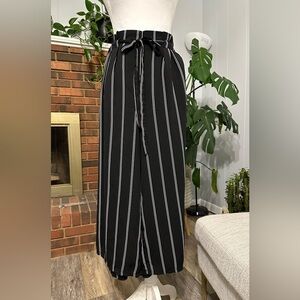 #6)  Sienna Sky black pants with white stripes pants & half elastic waist